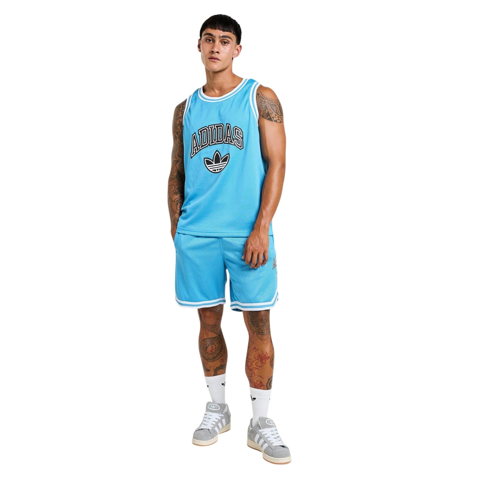 adidas Originals Men's Arch Basketball Tank Top - Blue