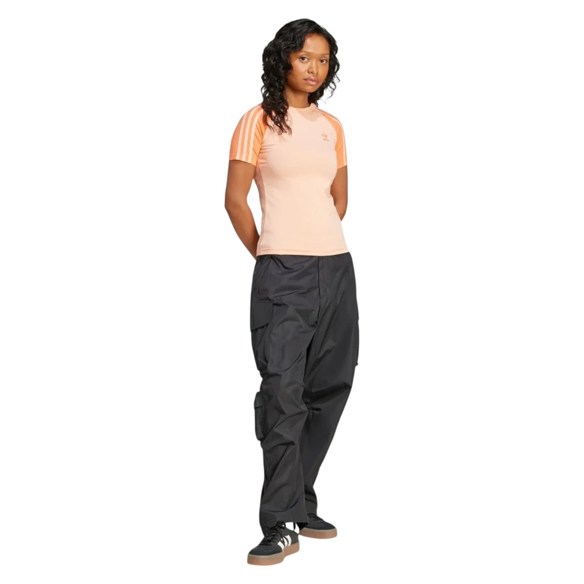 adidas Originals Women's Adicolor 3-Stripes Raglan Slim Tee - Pink