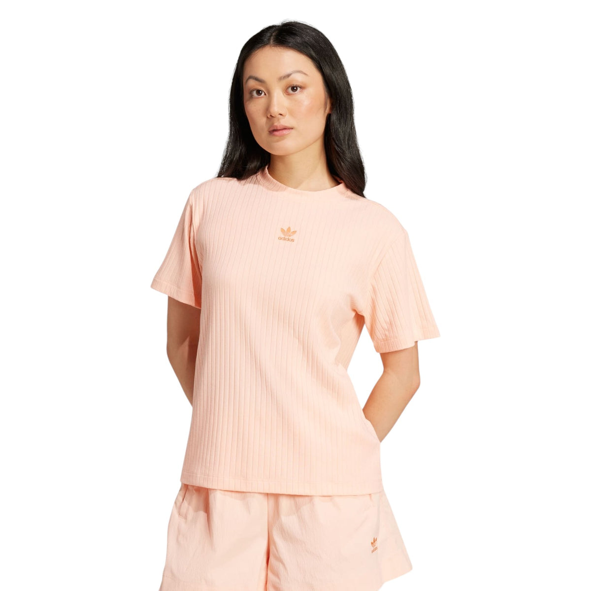 adidas Originals Women's Essentials Wide Rib Tee - Pink