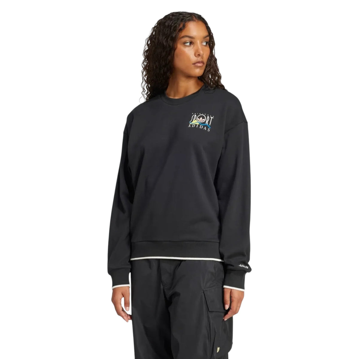 adidas Originals Women's Graphic Sports Sweatshirt - Black