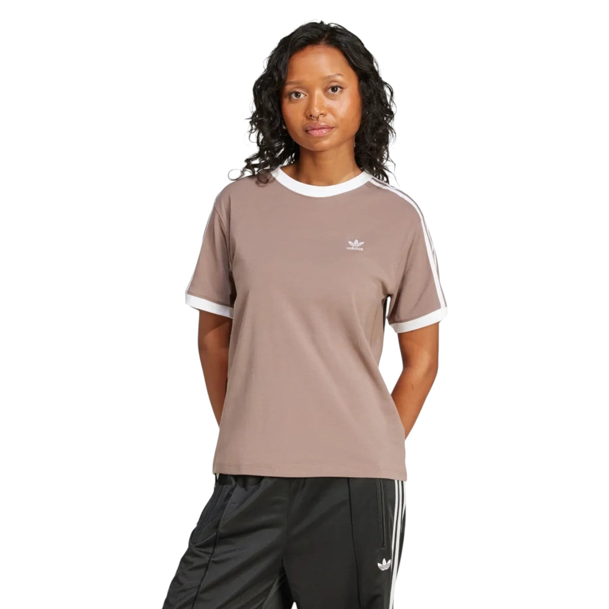 adidas Originals Women's 3-Stripes T-Shirt - Brown