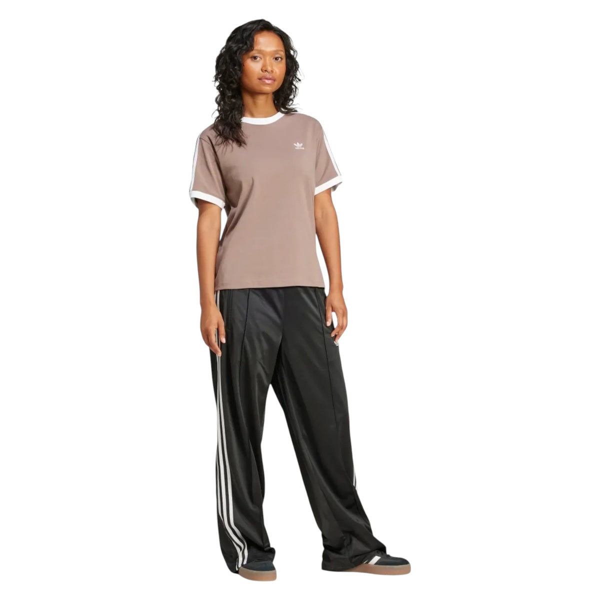 adidas Originals Women's 3-Stripes T-Shirt - Brown