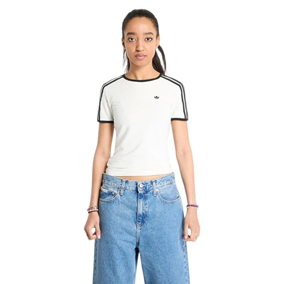 adidas Originals Women's Premium 3-Stripes Cali T-Shirt - White