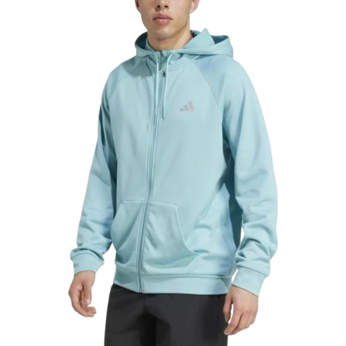 adidas Game and Go Training Big Logo 3-Stripes Full-Zip Hoodie - Green