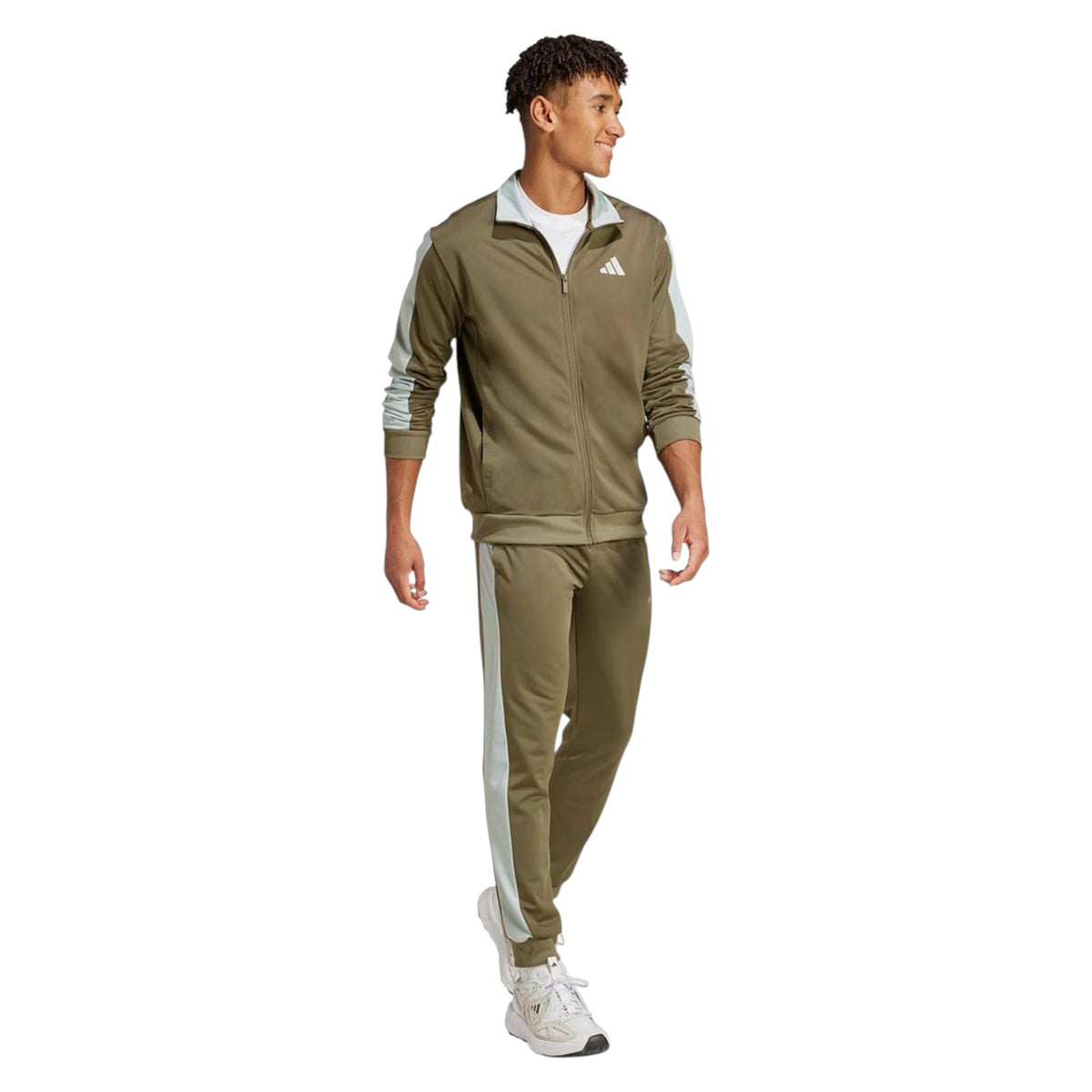 adidas Men's Colourblock Tracksuit - Olive Strata