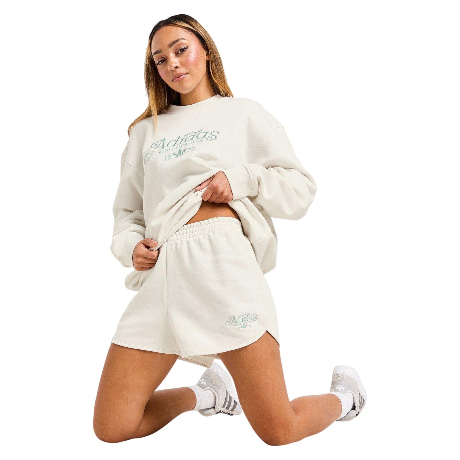 adidas Originals Women's Sport Club Fleece Shorts - Cloud White