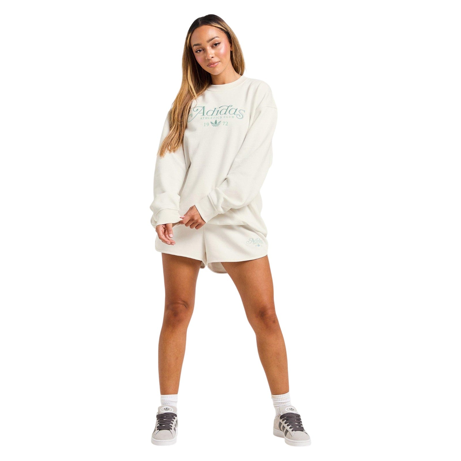 adidas Originals Women's Sport Club Fleece Shorts - Cloud White
