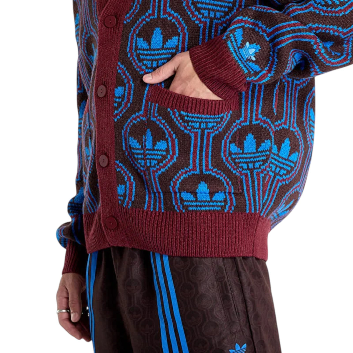 adidas Originals 70s Trefoil Cardigan - Red