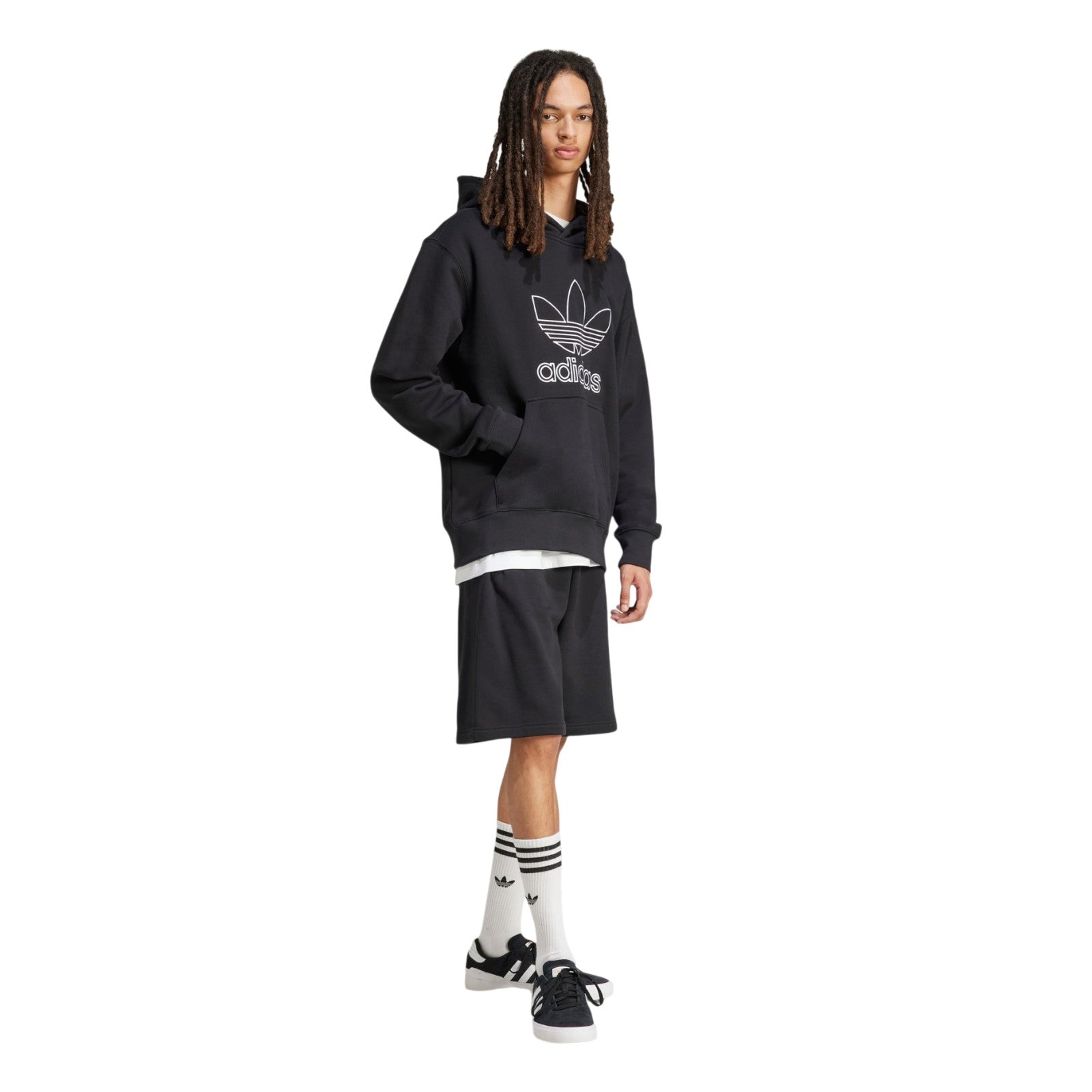 adidas Originals Men's Adicolor Outline Trefoil Hoodie - Black