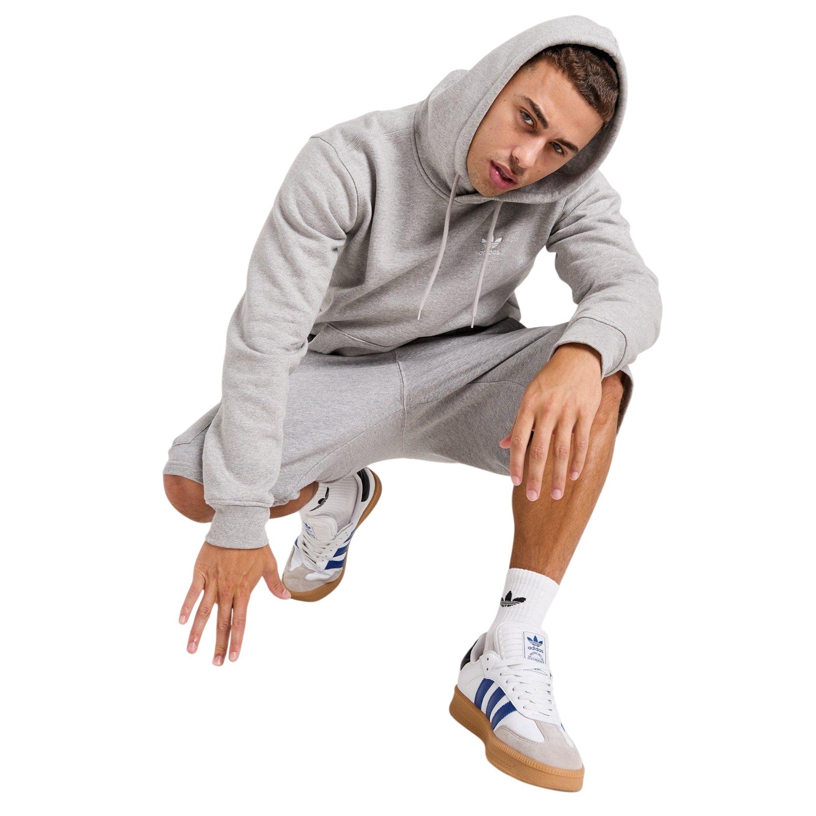 adidas Originals Men's Trefoil Essentials Hoodie - Grey