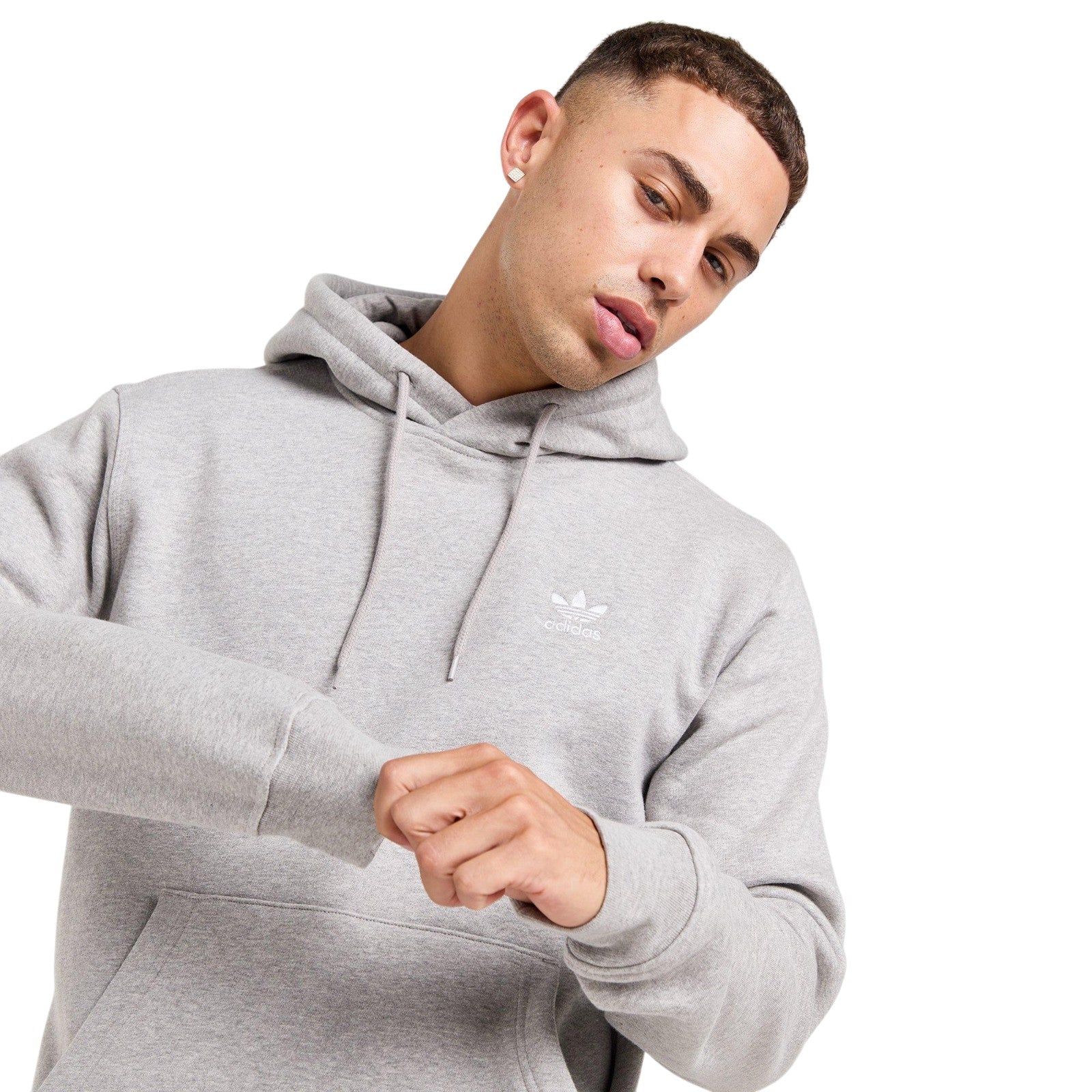 adidas Originals Men's Trefoil Essentials Hoodie - Grey