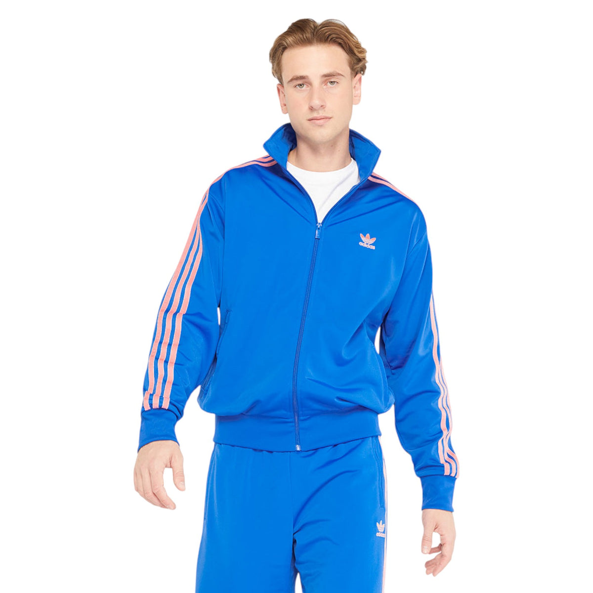 adidas Originals Adicolor Firebird Track Top - Blue / Semi Spark Pink