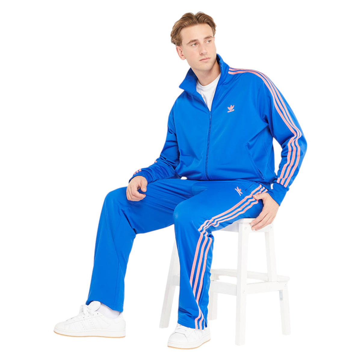 adidas Originals Adicolor Firebird Track Top - Blue / Semi Spark Pink