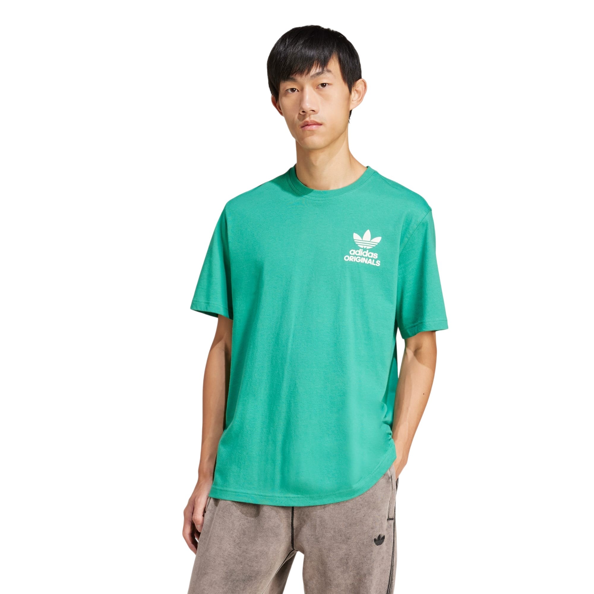adidas Originals Jazz Club Tee Retro Graphic Football T Shirt - Green