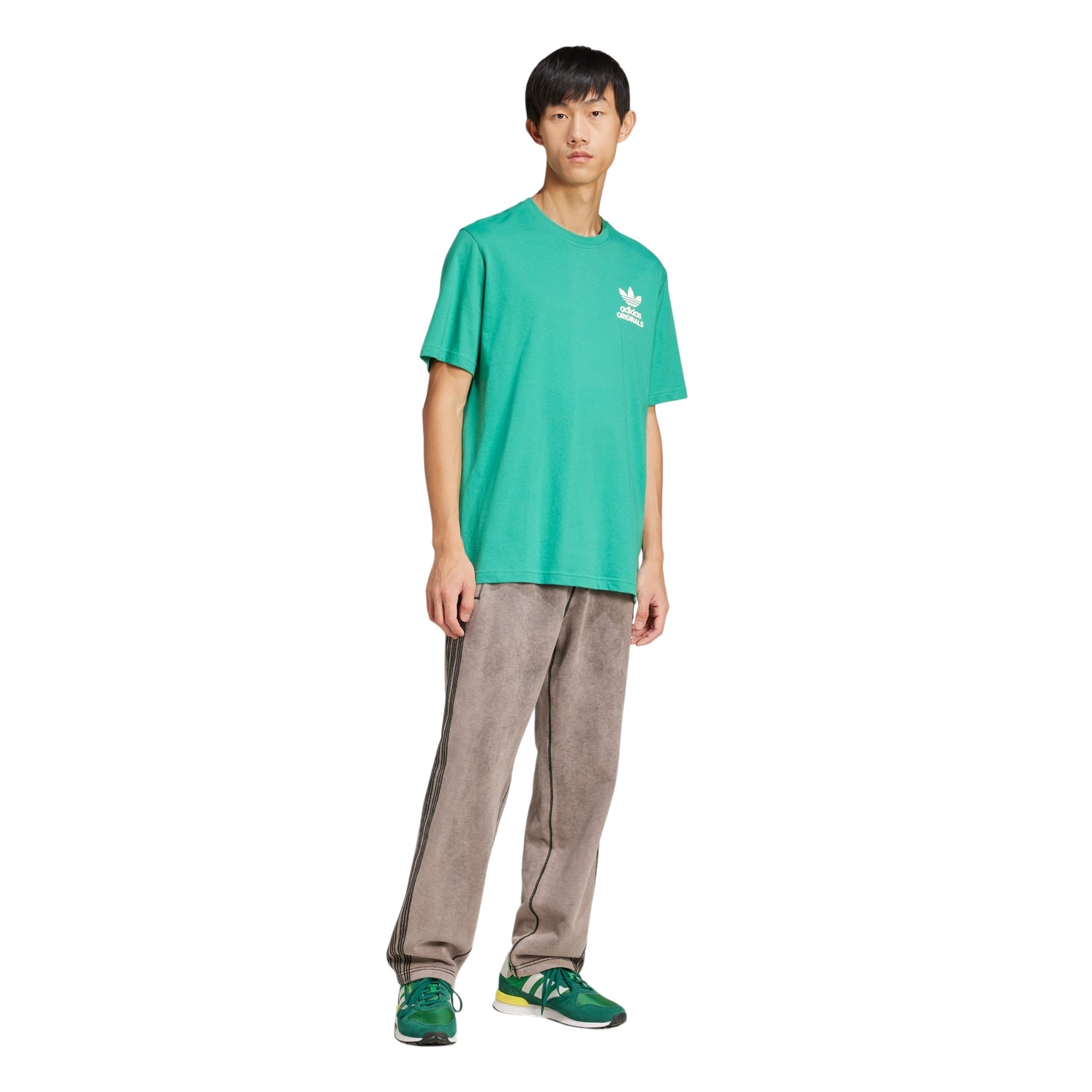 adidas Originals Jazz Club Tee Retro Graphic Football T Shirt - Green