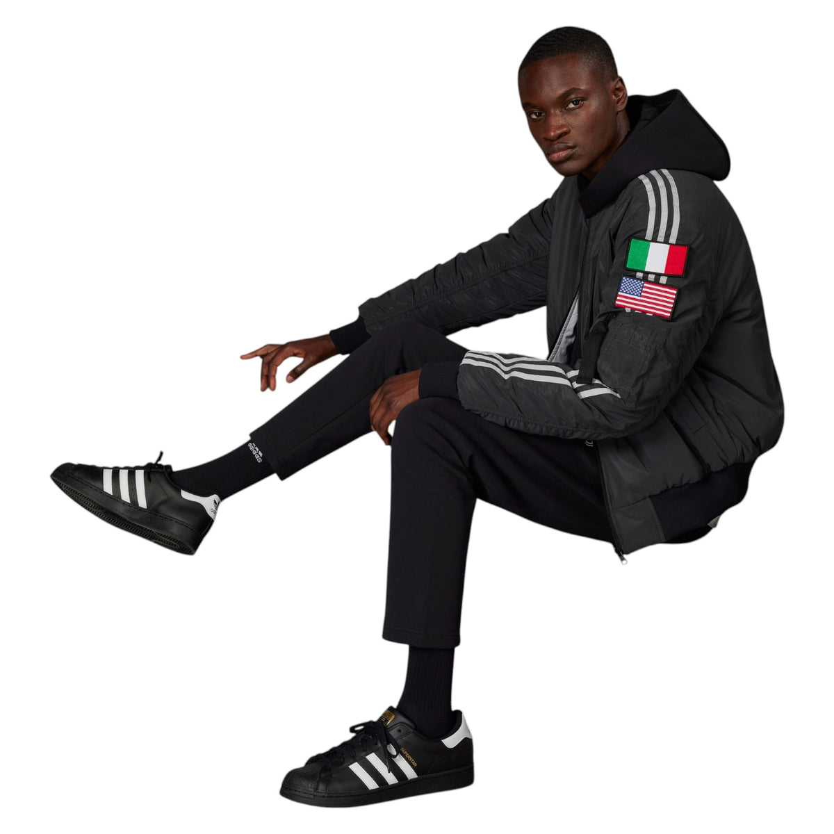 adidas Juventus x NASA-inspired LFSTLR Reversible Bomber Jacket - Black