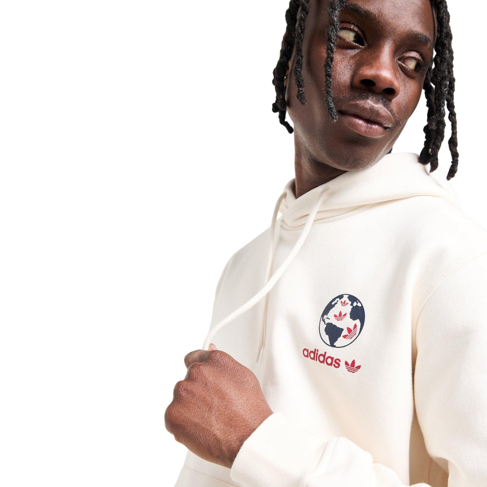 adidas Originals Men's City Globe Logo Hoodie - White