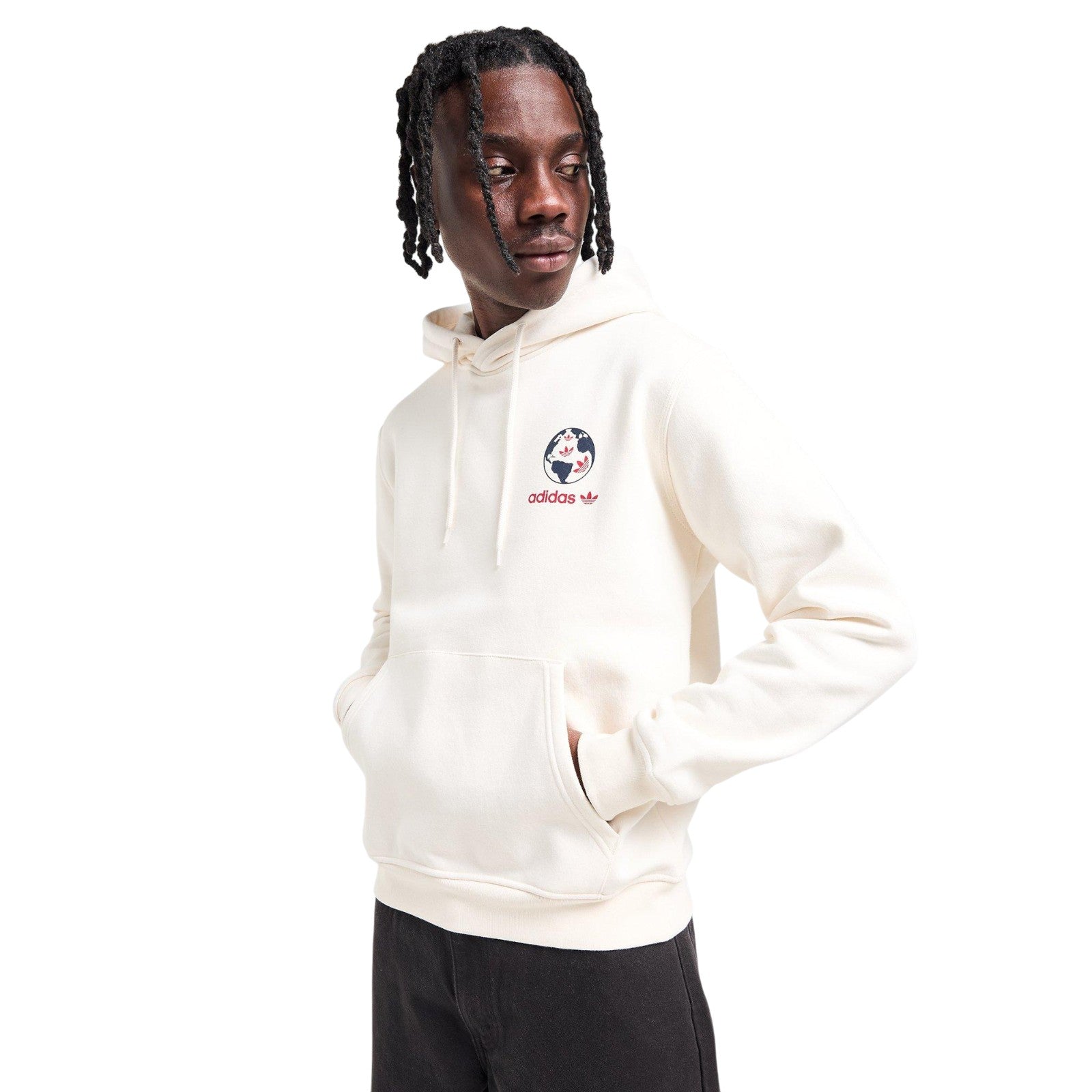 adidas Originals Men's City Globe Logo Hoodie - White