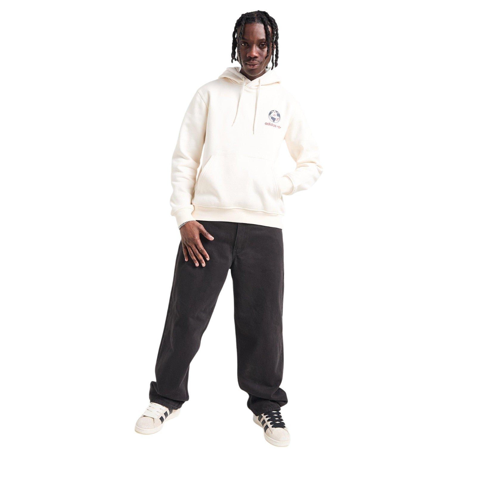 adidas Originals Men's City Globe Logo Hoodie - White