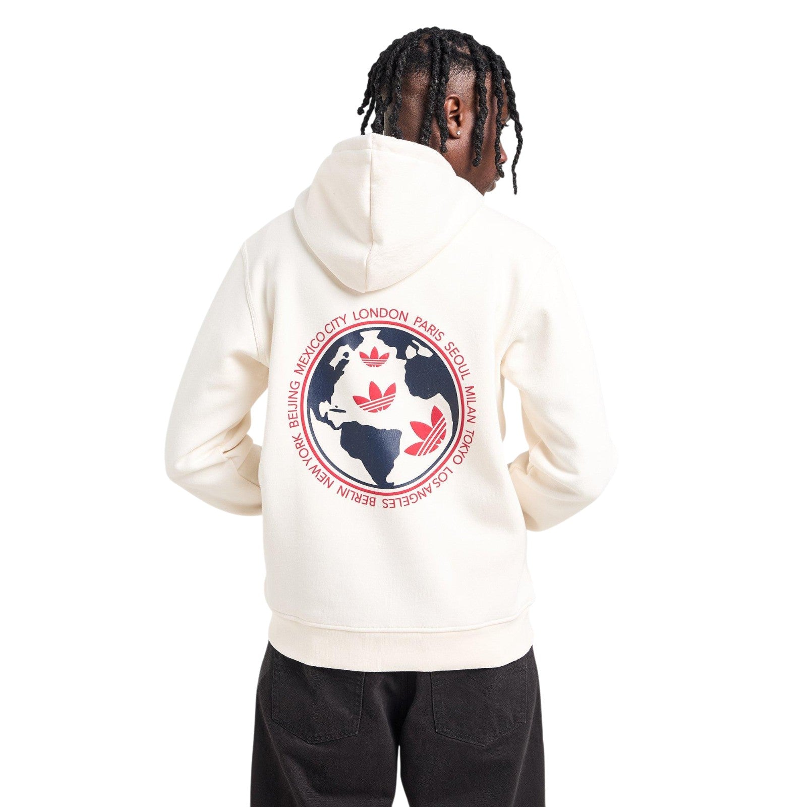 adidas Originals Men's City Globe Logo Hoodie - White