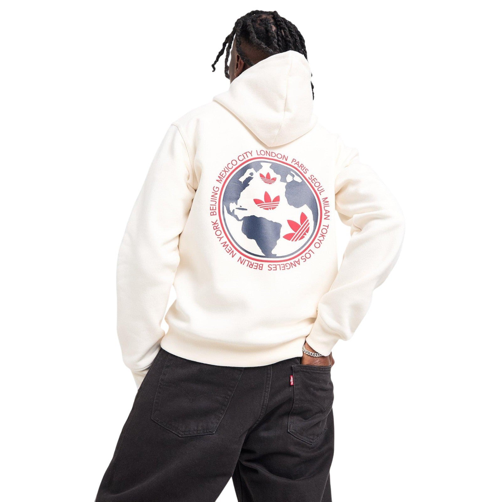 adidas Originals Men's City Globe Logo Hoodie - White