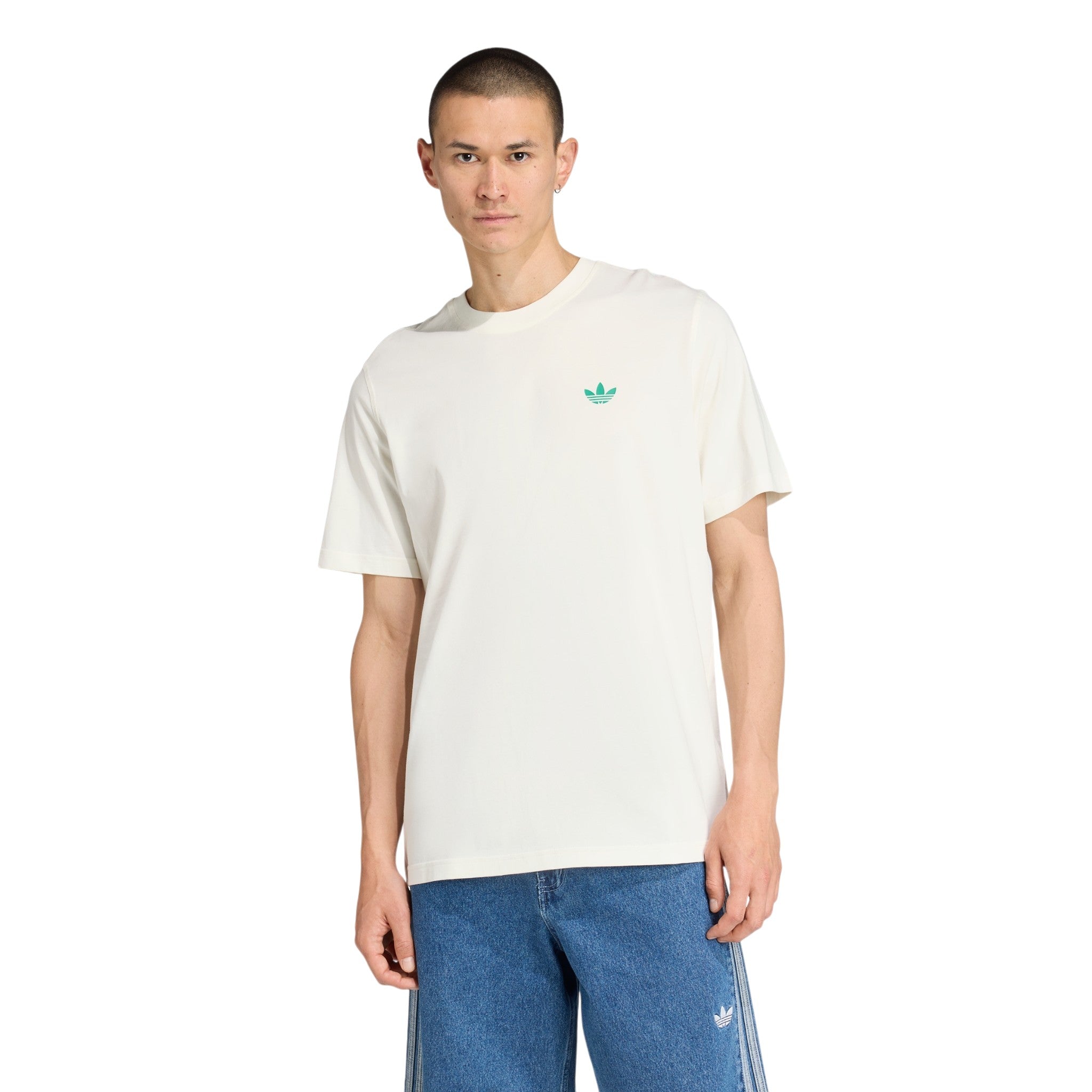 adidas Originals Orange Graphic Loose T-Shirt - Off White