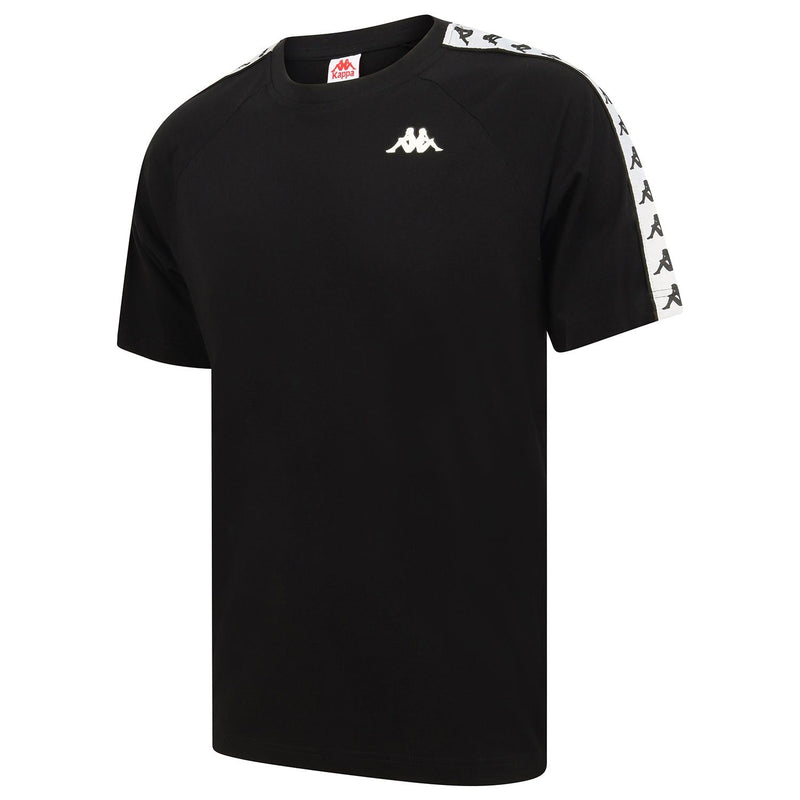 Kappa 222 Banda Coen Auth T Shirt Black ViaductClothing