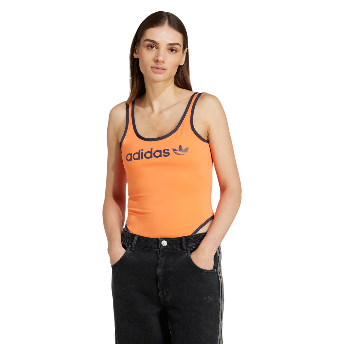 adidas Originals Women's Linear Logo Bodysuit - Orange