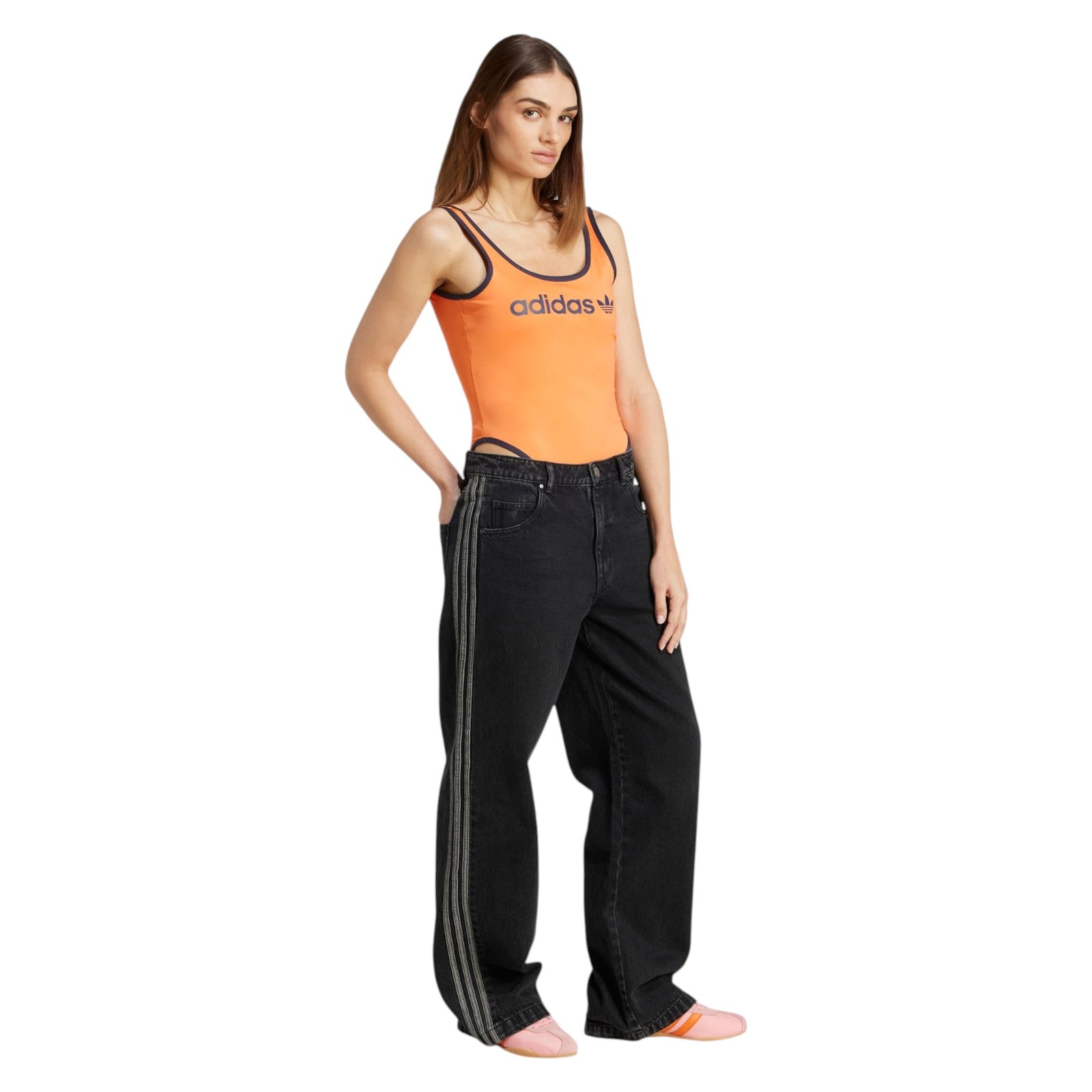 adidas Originals Women's Linear Logo Bodysuit - Orange