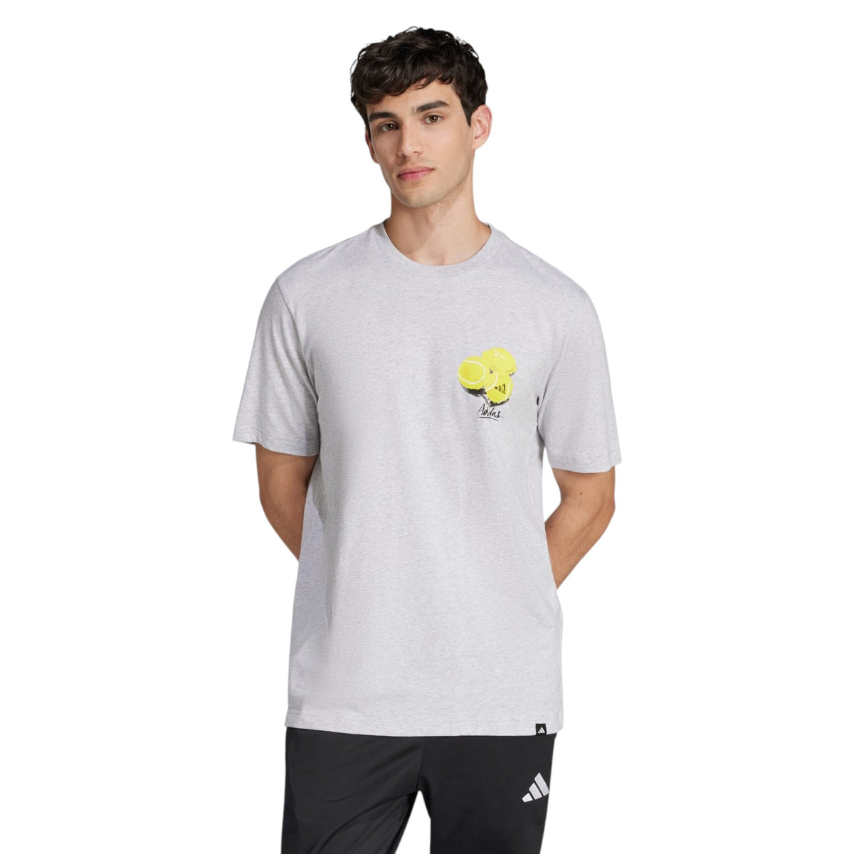 adidas Men's Lounge Still Life Lemons Graphic T-Shirt - Light Grey