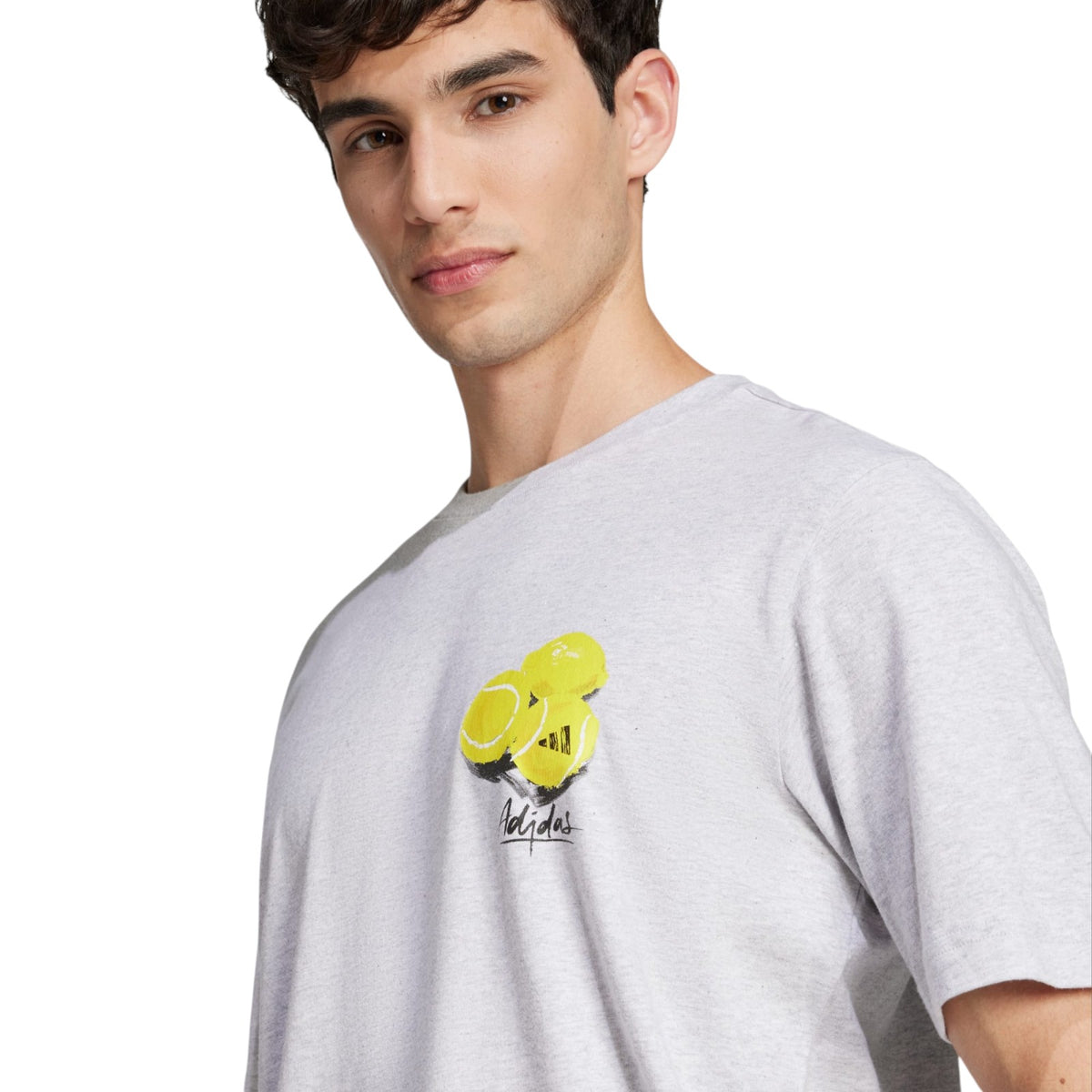 adidas Men's Lounge Still Life Lemons Graphic T-Shirt - Light Grey