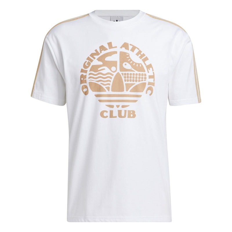 adidas Original Athletic Club 3-Stripes Tee - White / Magic Beige - ViaductClothing -  -  