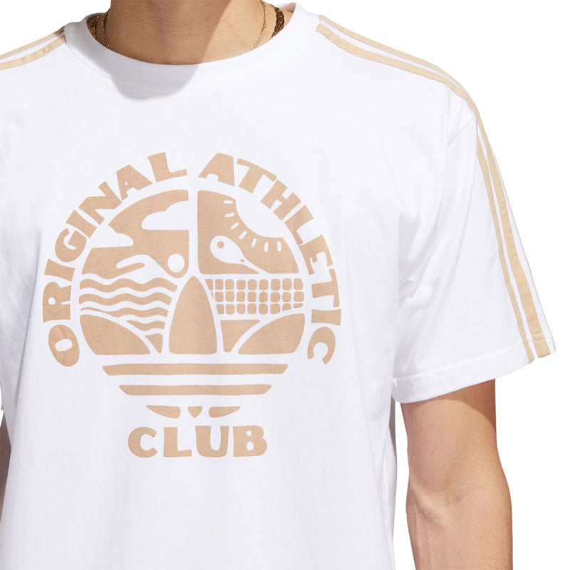 adidas Original Athletic Club 3-Stripes Tee - White / Magic Beige - ViaductClothing -  -  