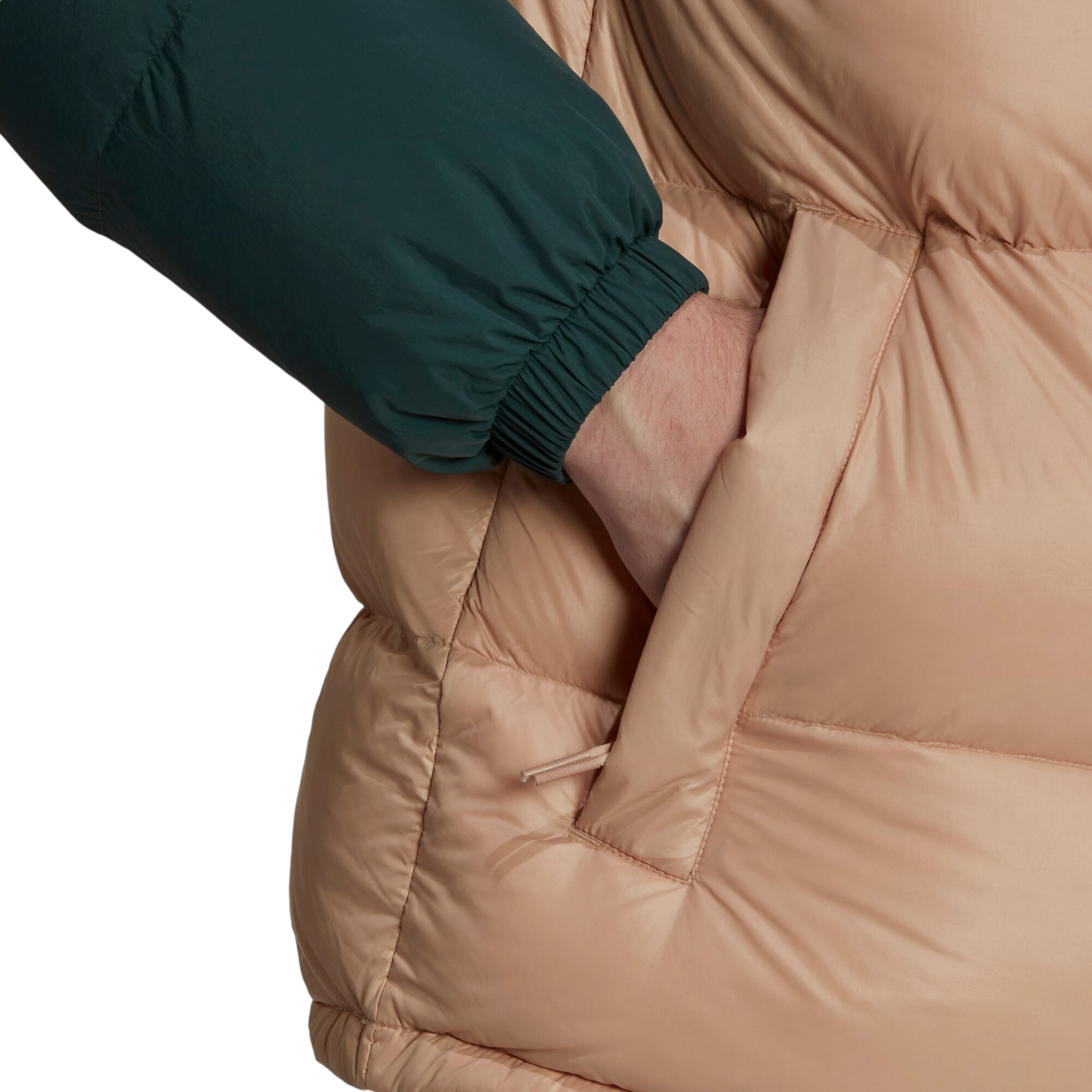 adidas Originals Down Regen Hooded Puffer Jacket - Mineral Green / Magic Beige - ViaductClothing -  -  