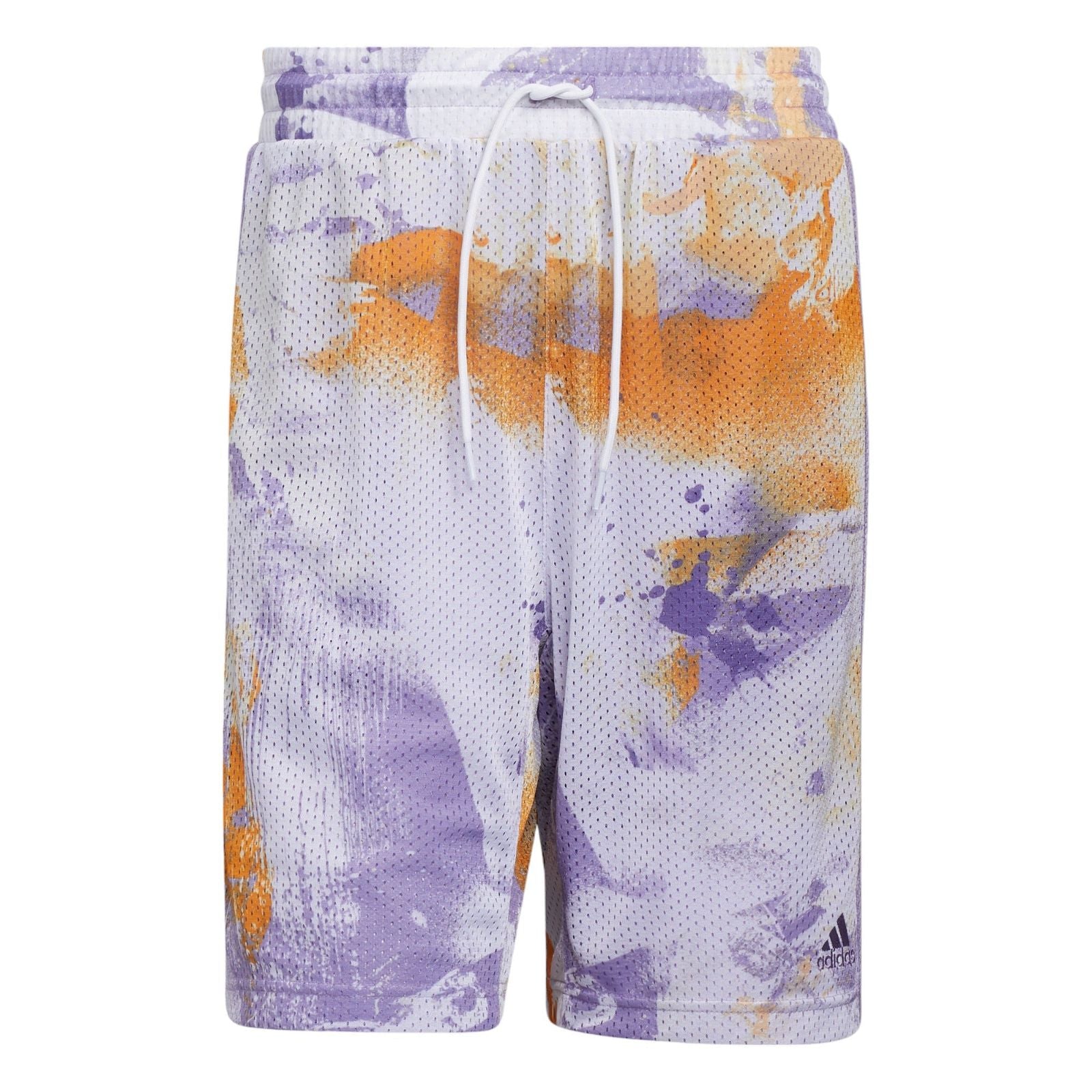 adidas Allover Print Mesh Shorts - White / Magic Lilac - ViaductClothing -  -  