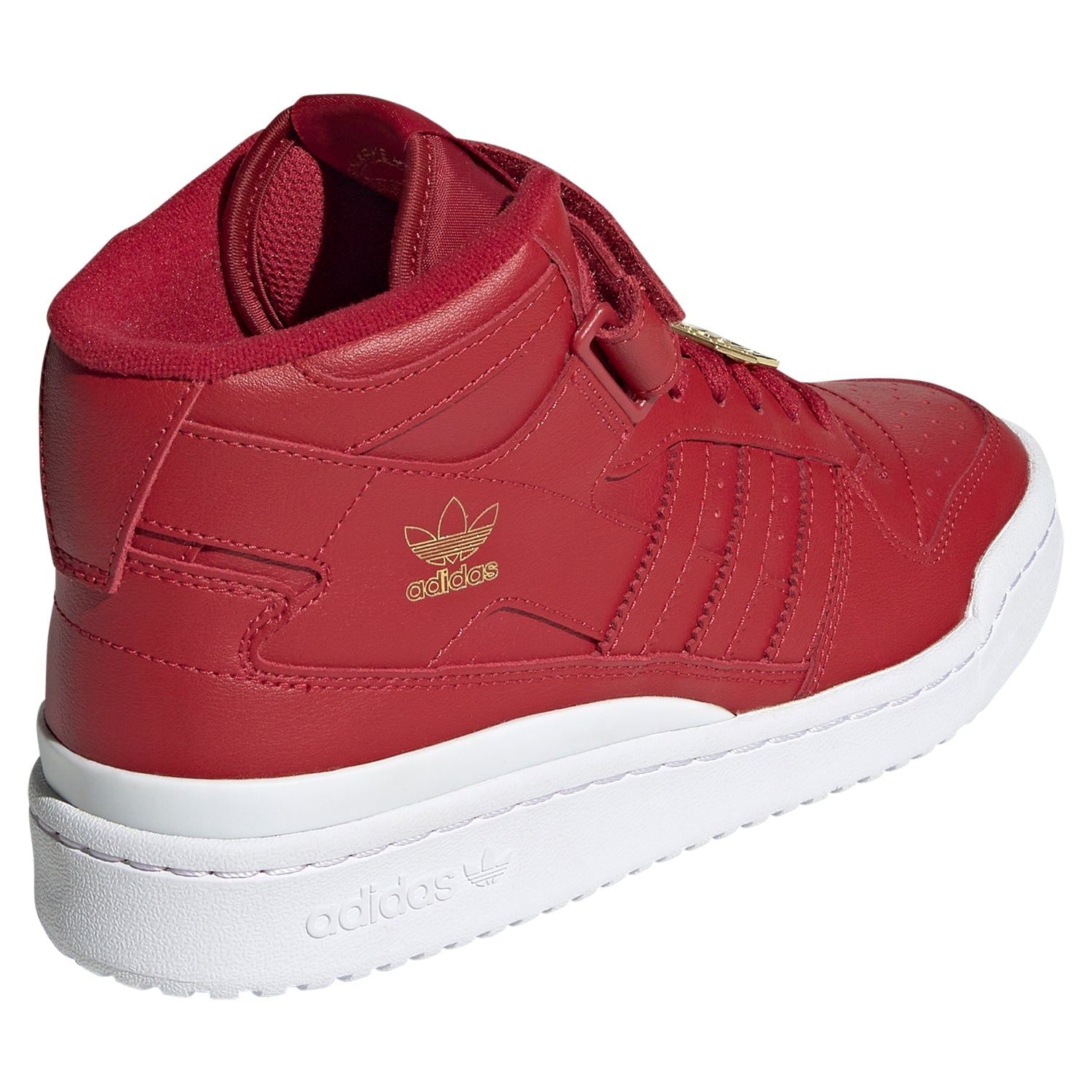adidas Originals Womens Forum Mid Shoes - Vivid Red / Cloud White / Matte Gold - ViaductClothing -  -  