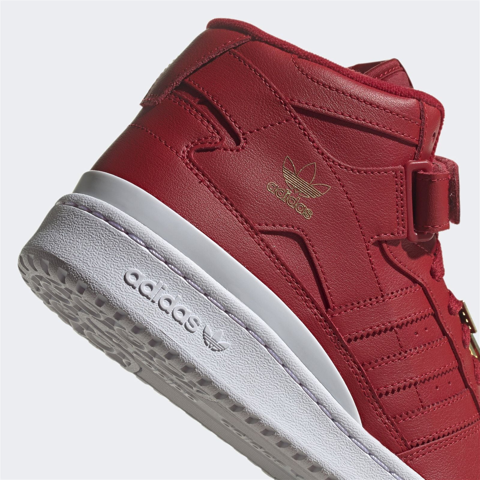 adidas Originals Womens Forum Mid Shoes - Vivid Red / Cloud White / Matte Gold - ViaductClothing -  -  