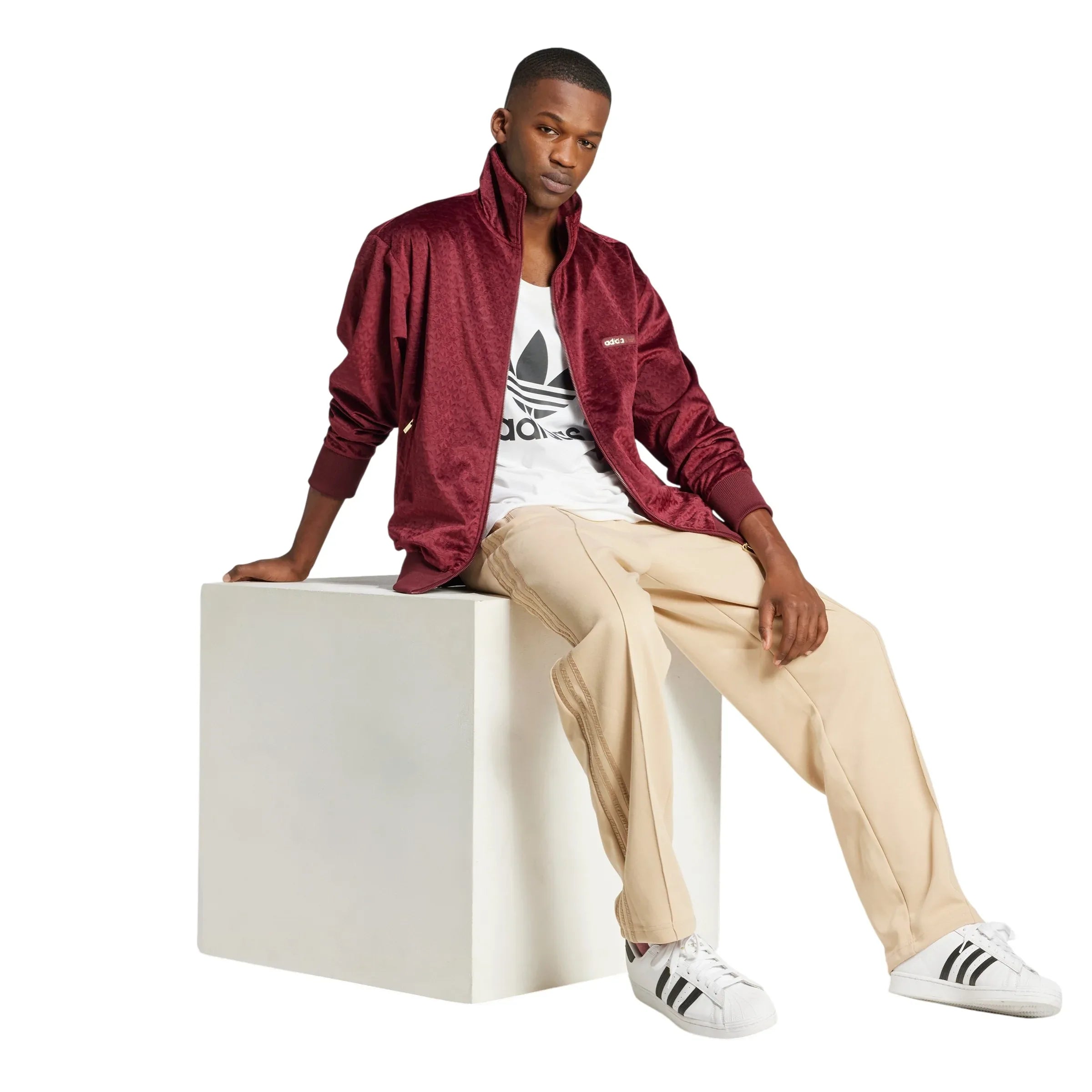 adidas Originals Monogram Track Top - Burgundy - ViaductClothing