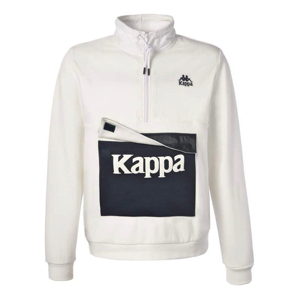 Kappa If Half Zip Fleece Sweatshirt - White / Navy - ViaductClothing -  -  