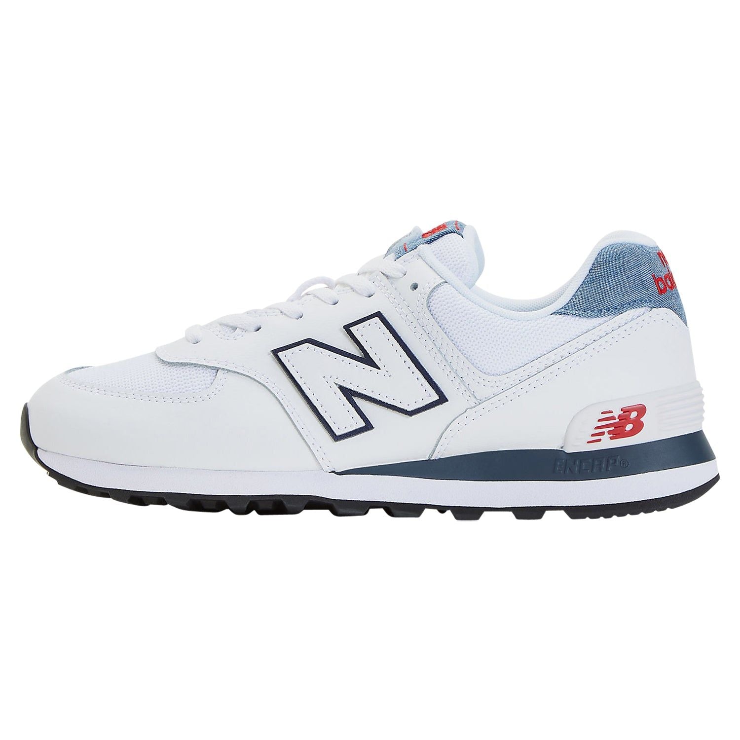 New Balance 574 Lifestyle Denim Shoes - White - ViaductClothing -  -  