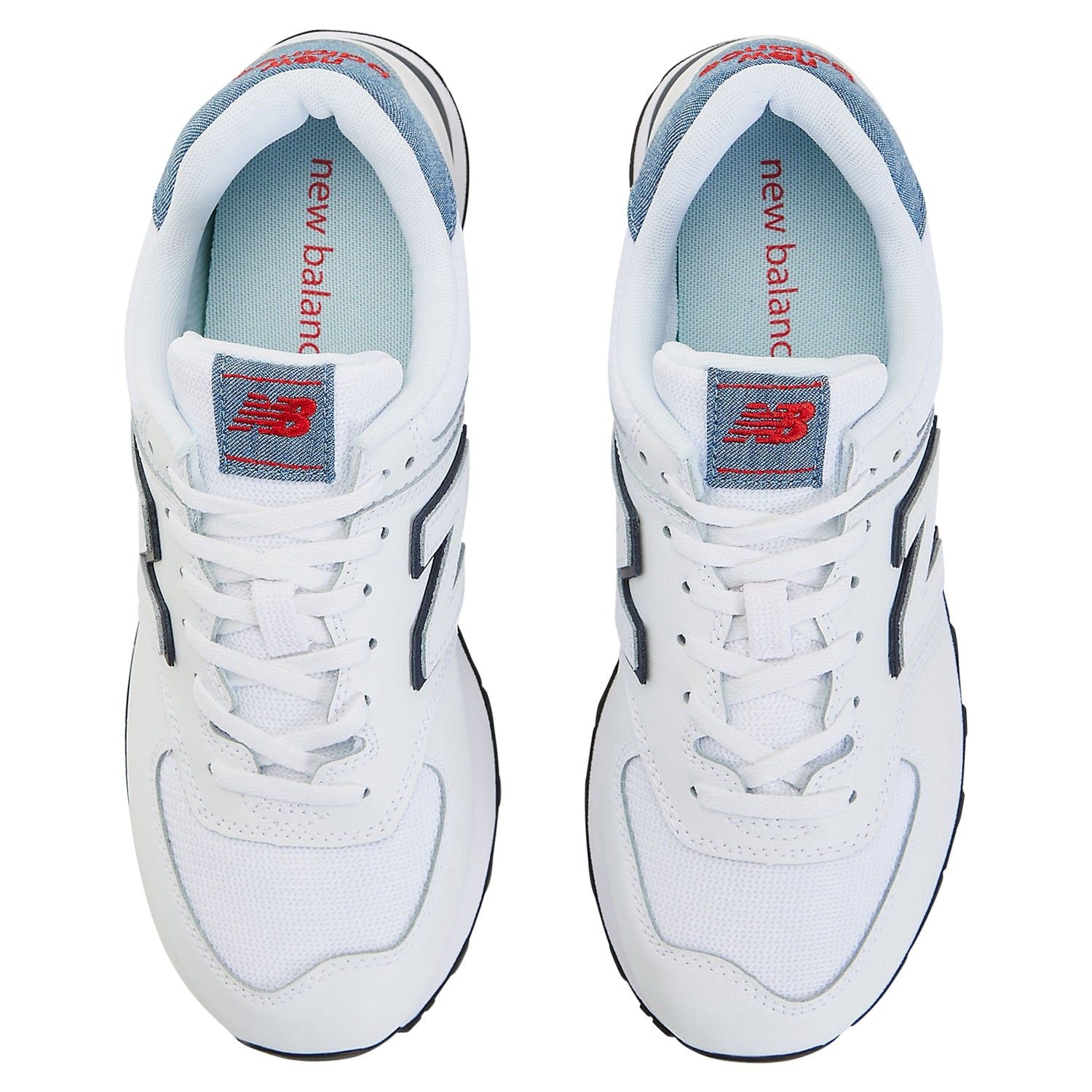 New Balance 574 Lifestyle Denim Shoes - White - ViaductClothing -  -  