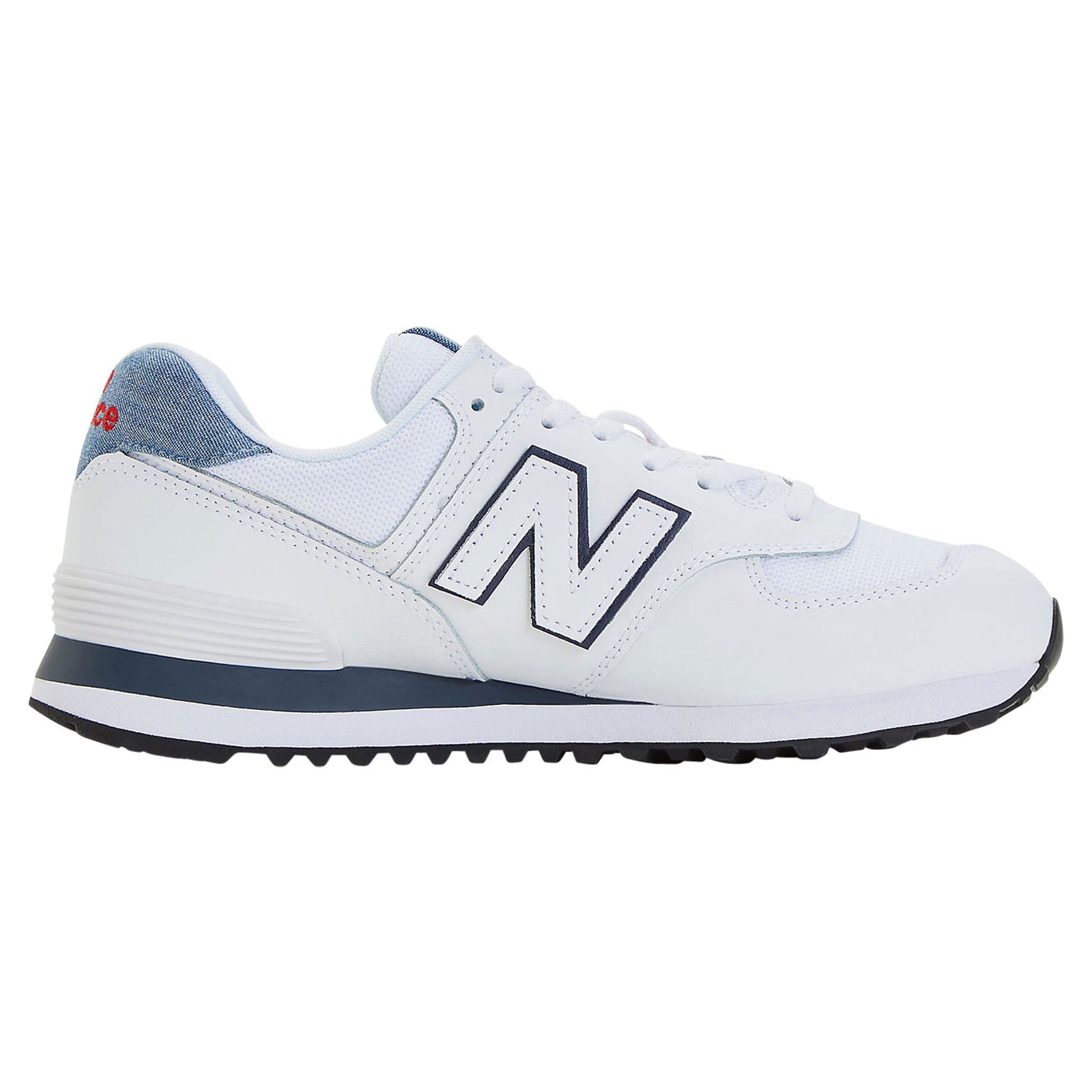 New Balance 574 Lifestyle Denim Shoes - White - ViaductClothing -  -  