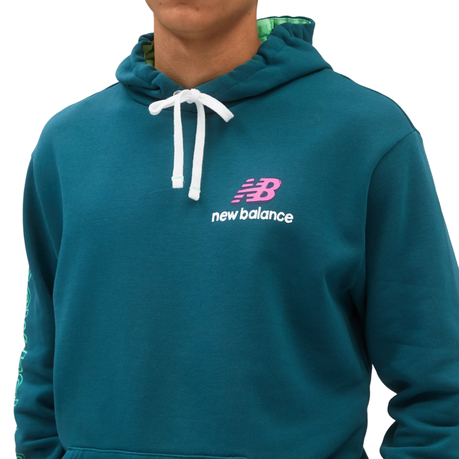 New Balance Athletics Clash Sweat Hoodie - Teal Green - ViaductClothing -  -  