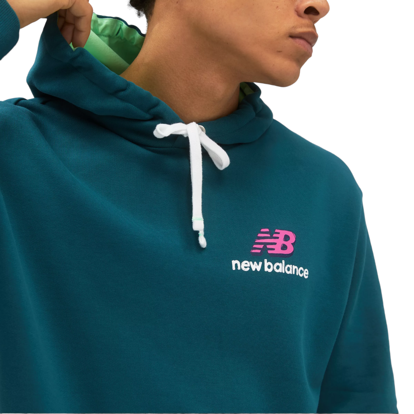 New Balance Athletics Clash Sweat Hoodie - Teal Green - ViaductClothing -  -  