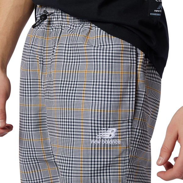 New Balance Athletics Higher Learning Plaid Print Wind Pant AOP Pants - Grey - ViaductClothing -  -  