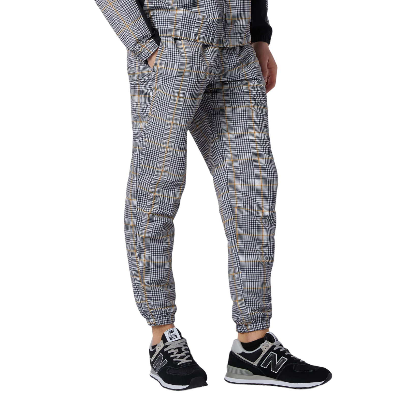 New Balance Athletics Higher Learning Plaid Print Wind Pant AOP Pants - Grey - ViaductClothing -  -  