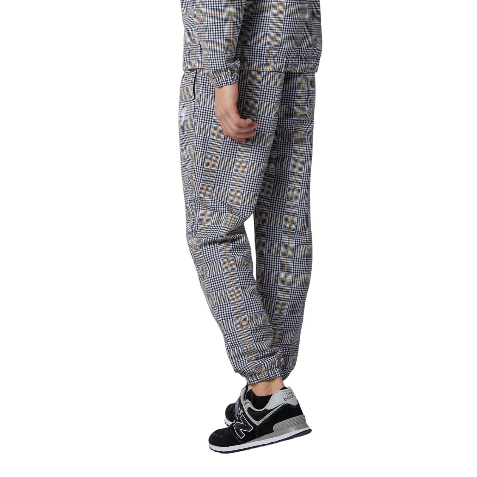 New Balance Athletics Higher Learning Plaid Print Wind Pant AOP Pants - Grey - ViaductClothing -  -  