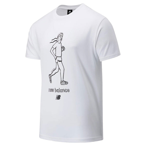 New Balance Athletics Men's Graph Retro Runner Tee - White - ViaductClothing -  -  