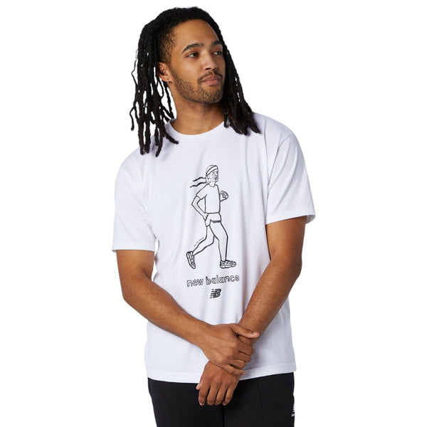 New Balance Athletics Men's Graph Retro Runner Tee - White - ViaductClothing -  -  