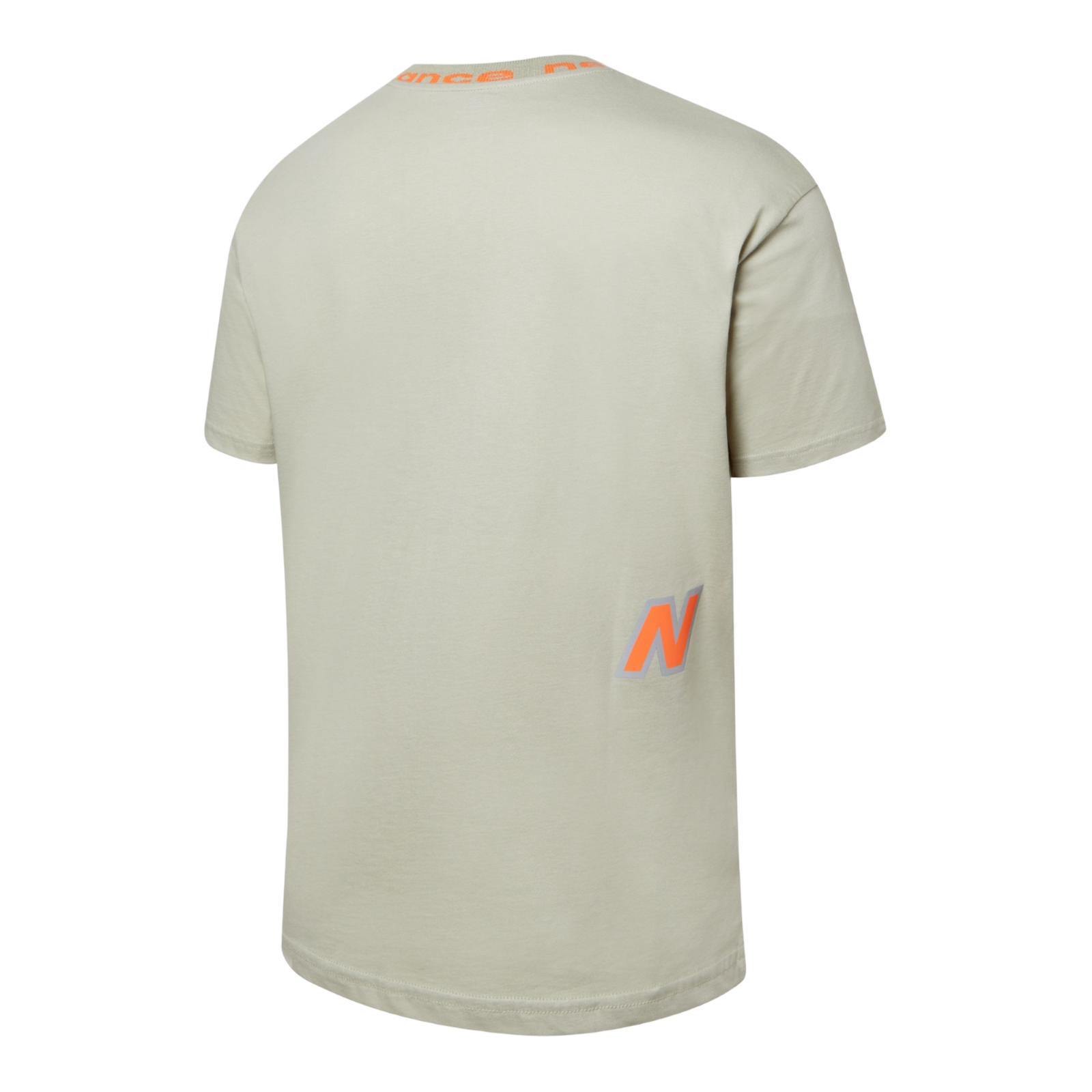 New Balance Tape Logo Neck T Shirt - Beige - ViaductClothing -  -  